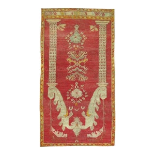 Late 19th Century Antique Zabihi Collection Turkish Prayer Fine Red Rug - 3'5" x 5' For Sale