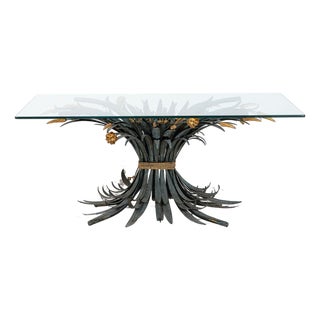 Hollywood Regency Gilt Metal Sheaf of Wheat Coffee Table, France Mid 20th C. For Sale