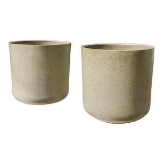 David Cressey Malcolm Leland Architectural Pottery Planter Pair For Sale