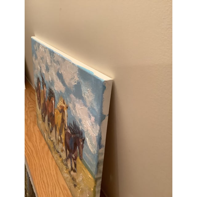 Sean Wu Original Oil Painting of Wild Horses For Sale - Image 9 of 9