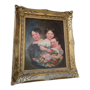 Antique Museum Quality Painting of Affluent Children