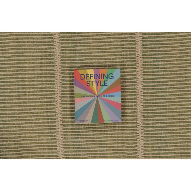 Textile Rug & Kilim’s Contemporary Kilim With Textural Stripes in Beige & Green For Sale - Image 7 of 10