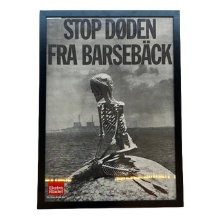 Vintage Political Poster, Denmark, 1970s For Sale