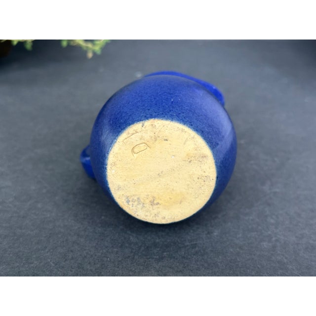 Blue Miniature Pottery Pitcher Milk Creamer For Sale - Image 8 of 13