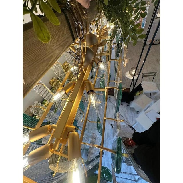 Contemporary Monumental Rectangular Strip Listelli Murano Glass Chandelier by Simoeng For Sale - Image 3 of 16