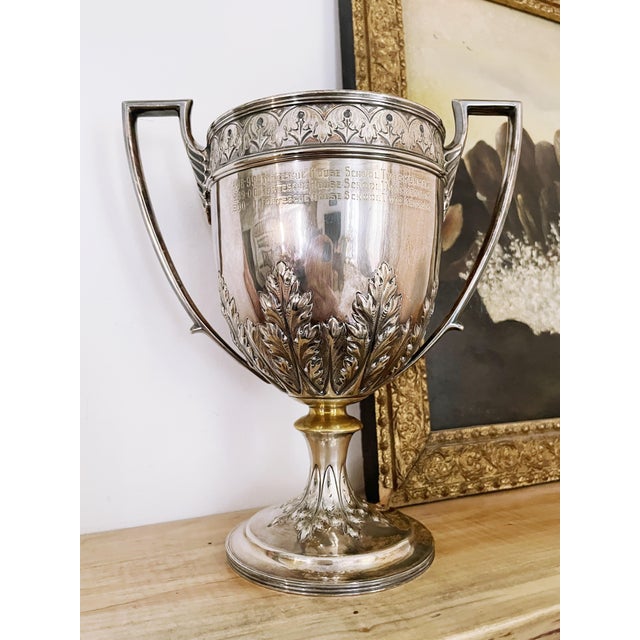 English 1898 Silver Plated English Football Trophy For Sale - Image 3 of 9