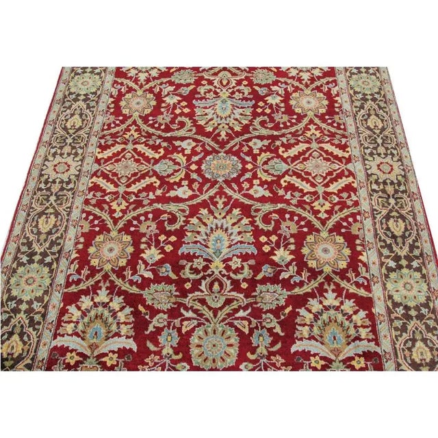 Textile Handwoven Sarouk Farahan Style Area Rug 4’0″ X 6’0″ For Sale - Image 7 of 8