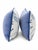 A Pair of Blue & White Bird Print Lumbar Pillows With Contrast Piping For Sale - Image 4 of 5