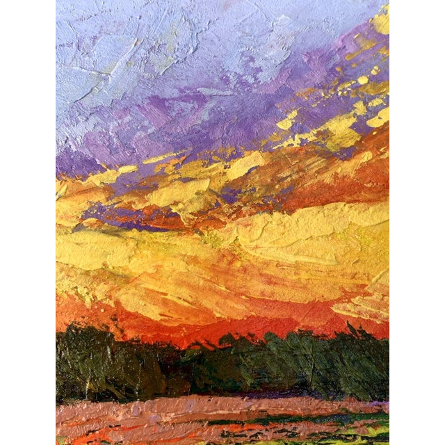 2020s Oil Painting Watching the Sunset in the Field v. Zadorozhnya For Sale - Image 5 of 12