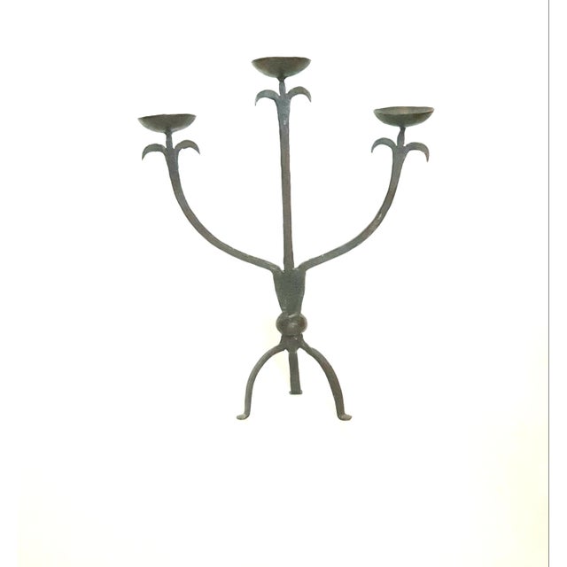 Brutalist Brutalist Wrought Iron Candlestick, 1960s For Sale - Image 3 of 10