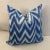 Beautiful hand made and hand dyed pillow from Majorca, Spain with ikat design. Thick woven blue fabric conjures up being...