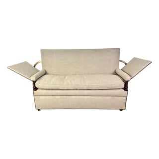 Knole Settee, Early 20th Century, English Baroque in Belgium Linen For Sale