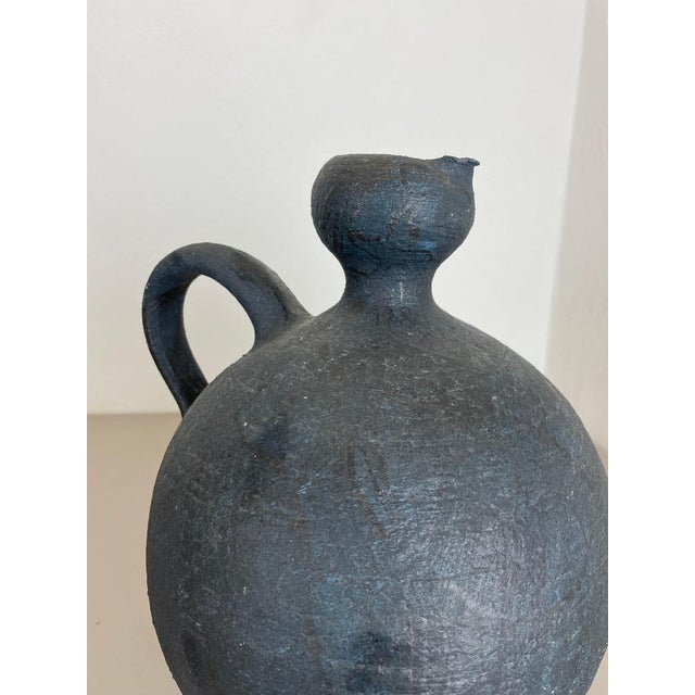Blue German Ceramic Studio Pottery Object from Gerhard Liebenthron, 1981 For Sale - Image 8 of 18
