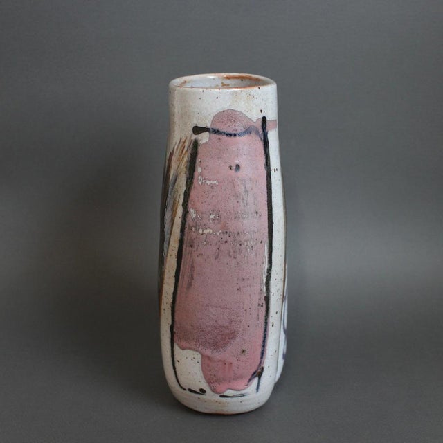 Vintage French Ceramic Flower Vase, 1990s For Sale - Image 4 of 18