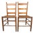 Vintage Ladder Back Side Chairs With Basketweave Rattan Seats, a Pair For Sale