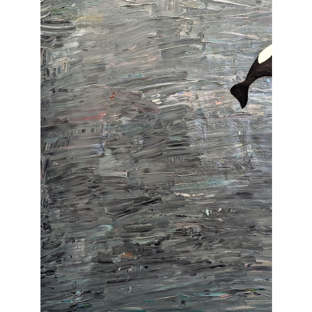 Alex Paulus “Be dazzled” Colorful Contemporary Ocean Seascape Painting of a Jumping Orca, 2013 For Sale In Houston - Image 6 of 8