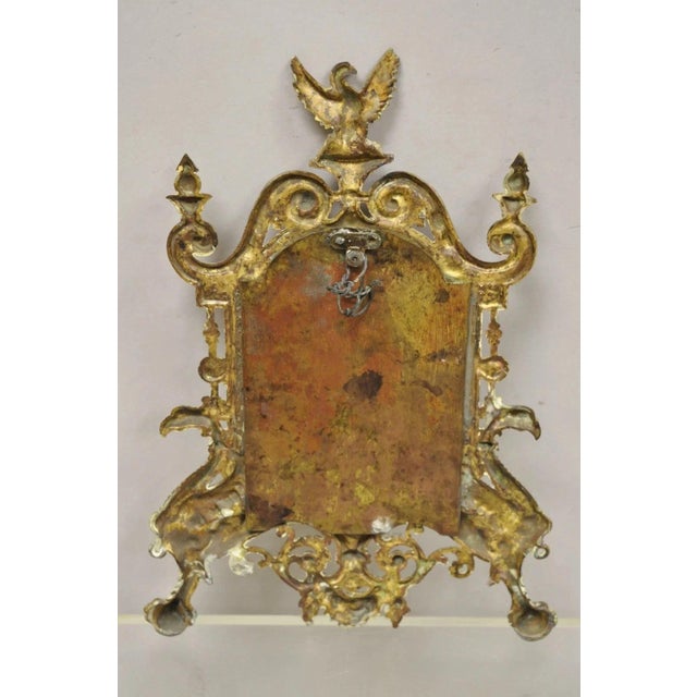 Antique French Regency Style Cast Brass Bronze Figural Eagle Photo Picture Frame For Sale - Image 10 of 10