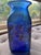 Art Nouveau Vintage Herb A. Thomas "Hat" Hand-Blown Cobalt Iridescent Studio Art Glass Vase For Sale - Image 3 of 5