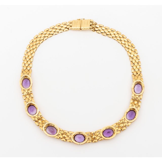 18k Yellow Gold and Amethyst Necklace For Sale In New York - Image 6 of 14