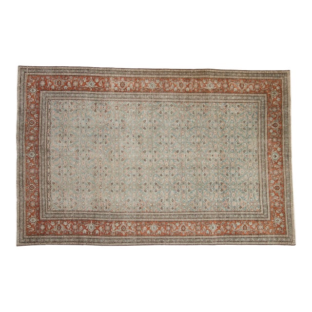 Vintage Distressed Tabriz Carpet - 6'6" x 9'11" For Sale