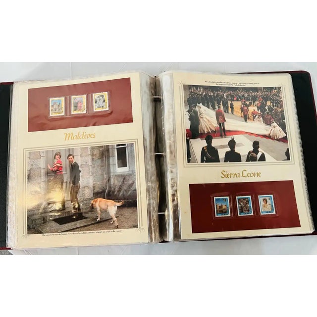 Red Royal Diana and Charles 'S Wedding Philatelic Panels Collection 125 Stamps For Sale - Image 8 of 11