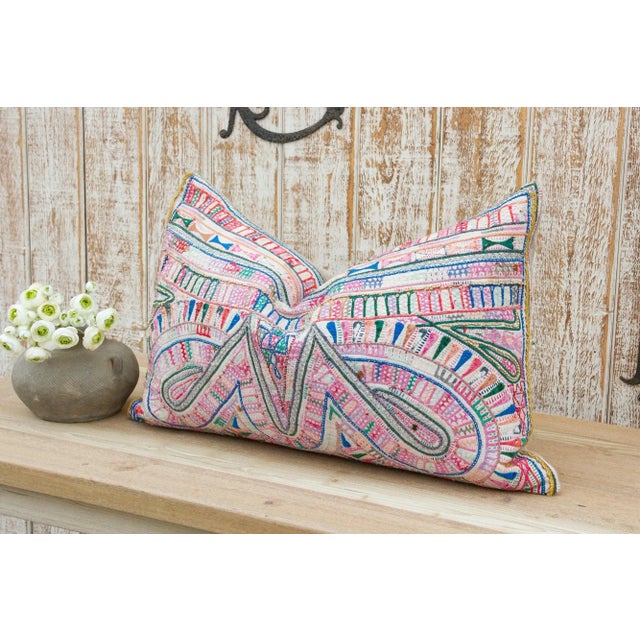 Tribal Paann Antique Tribal Grain Sack Pillow For Sale - Image 3 of 10