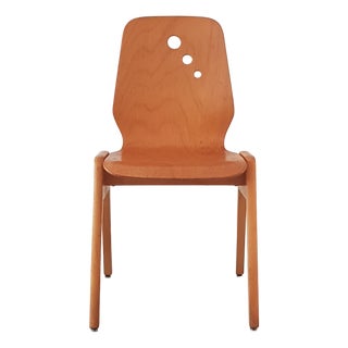 Set of Stacking Chairs in Beech, 1960s For Sale
