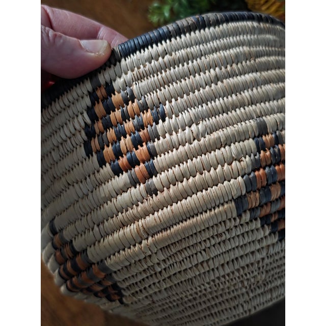 1980s Zulu Handwoven Ilala Palm Basketry Trio, Organic Sculptural Forms For Sale - Image 12 of 16