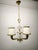 Brass and Murano Chandelier with Silk Lampshades, 1950s For Sale - Image 10 of 18