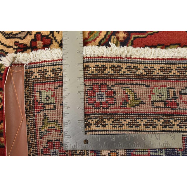 Tabriz Rug 10’2” X 12’6” Red Wool Vintage Traditional Hand-Knotted Carpet For Sale - Image 15 of 15