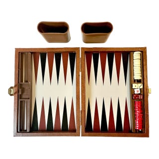 1950s Vintage Boho Chic Americana Magnetic Travel Backgammon Game Set. For Sale