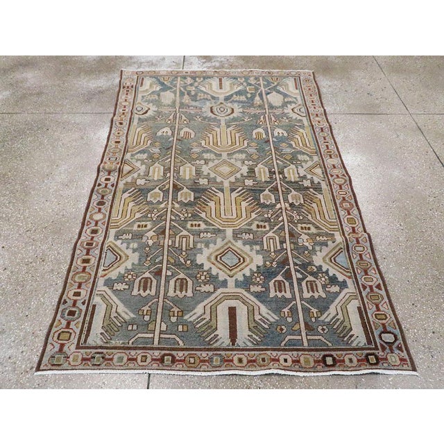 Galerie Shabab Collection Mid-20th Century Persian Malayer Accent Rug For Sale - Image 4 of 9