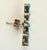 Zuni Turquoise Needlepoint Sterling Silver Pierced Fan Earrings Native American For Sale In Los Angeles - Image 6 of 7