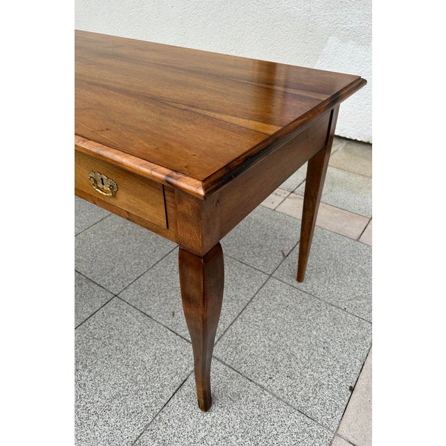 Biedermeier Desk in Brown Walnut, 1930s For Sale - Image 6 of 9