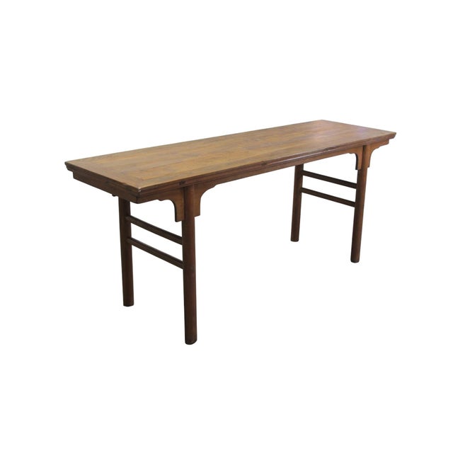 Antique Ming-Style Solid Wood Console Table For Sale - Image 4 of 7