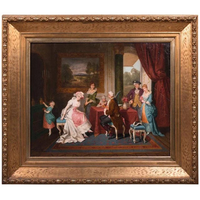 L. Morbach, Rococo Composition, 19th Century, Oil on Canvas, Framed For Sale - Image 11 of 11