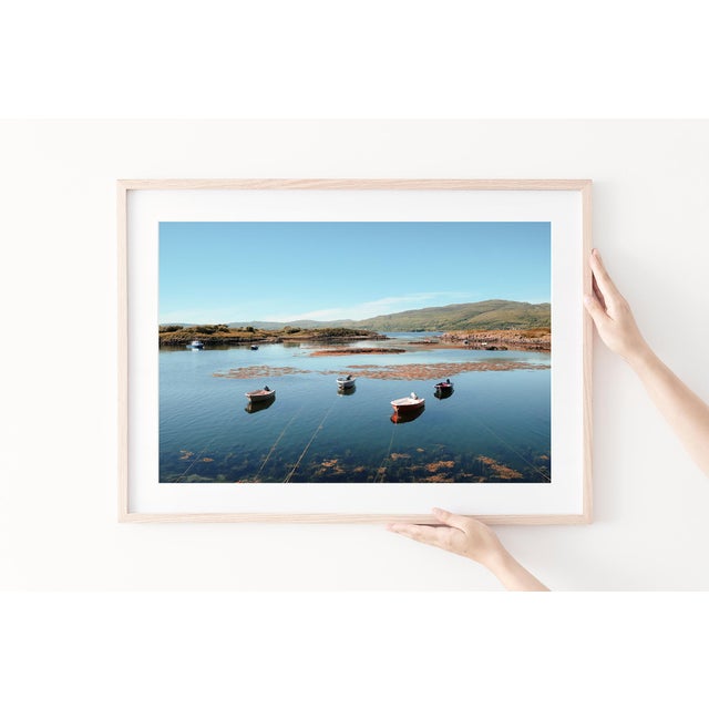 Not Yet Made - Made To Order Contemporary Coastal Landscape Photograph, Isle of Mull, Scotland 'Small Boats, Mull', 45 X 30" Fine Art Photography Print For Sale - Image 5 of 12