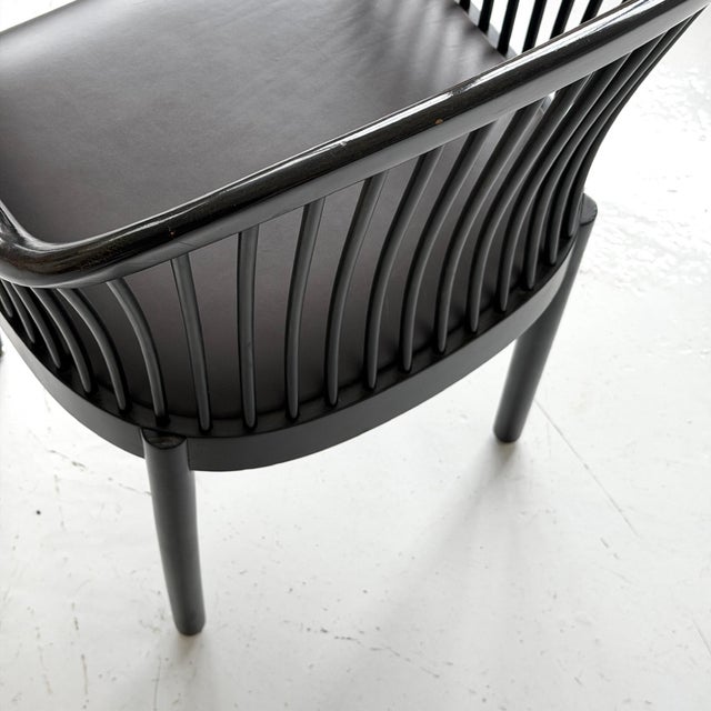 1980s Bentwood Spindle Chairs Attributed to Ward Bennett for Brickell Associates For Sale In Chicago - Image 6 of 7