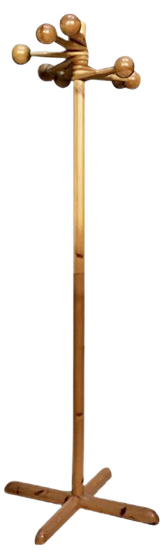 Sculptural Hooks Pine Wood Coat Rack, 1970s