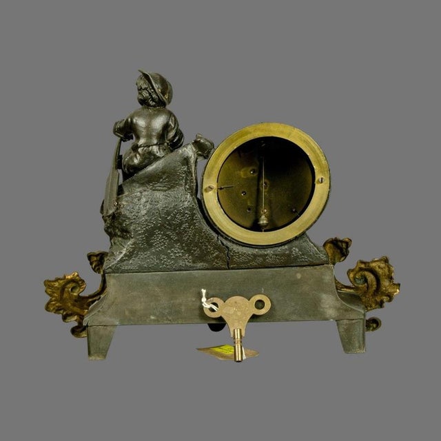 Antique 19th Century French Figural Mantel Clock with Child in Boat For Sale - Image 6 of 7