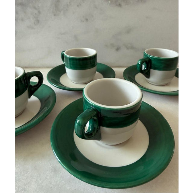 Mid 20th Century Set of 4 Shenango Pottery Espresso Cups and Saucers - 8 pcs For Sale In Austin - Image 6 of 10