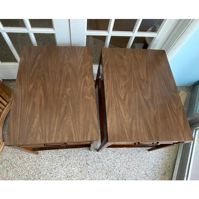 Mid 20th Century Mersman Mid Century Single Drawer End Tables a Pair