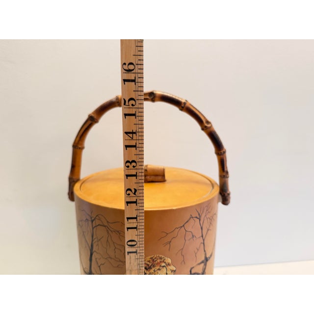 Ornamental & Decorative Materials Vintage 1970s Abercrombie & Fitch Cheetah Print Ice Bucket With Faux Bamboo Handle – Retro Safari Home Decor For Sale - Image 7 of 10