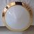 Flat Vintage Ceiling Lamp with White Opaque Glass Shade and Brass Mount from Honsel, 1980s For Sale - Image 6 of 8