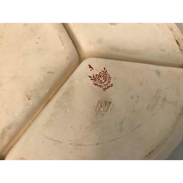 Ceramic Vintage Japanese Hand Painted Divided Dish For Sale - Image 7 of 8