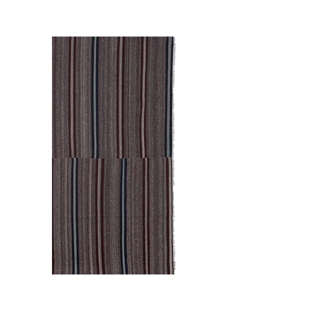1960s Striped Turkish Kilim Rug 9'4'' X 9'6'' For Sale - Image 5 of 10