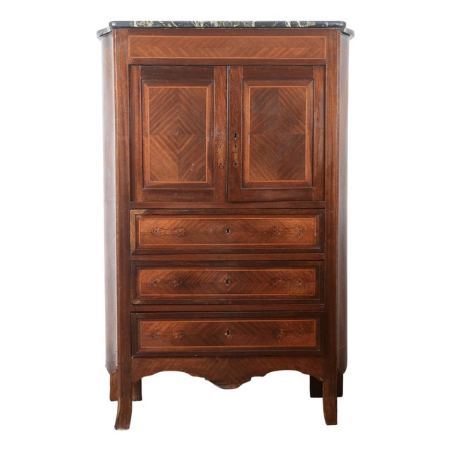 Antique Secretaire with Marble Top, 1890s For Sale