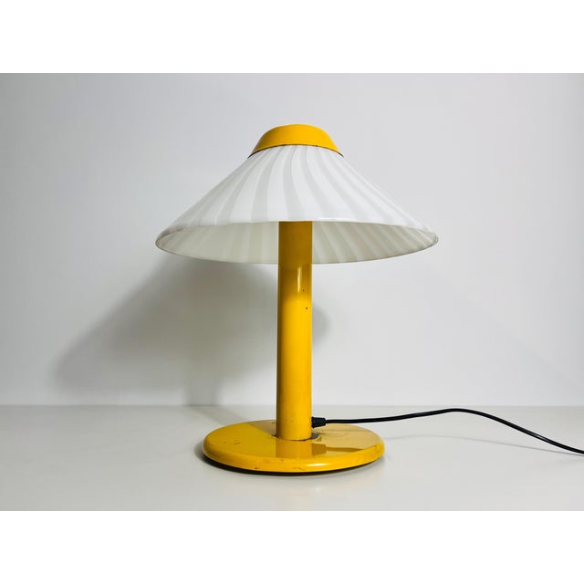 Metal Heavy Yellow Metal and Glass Table Lamp, 1960s, Italy For Sale - Image 7 of 12