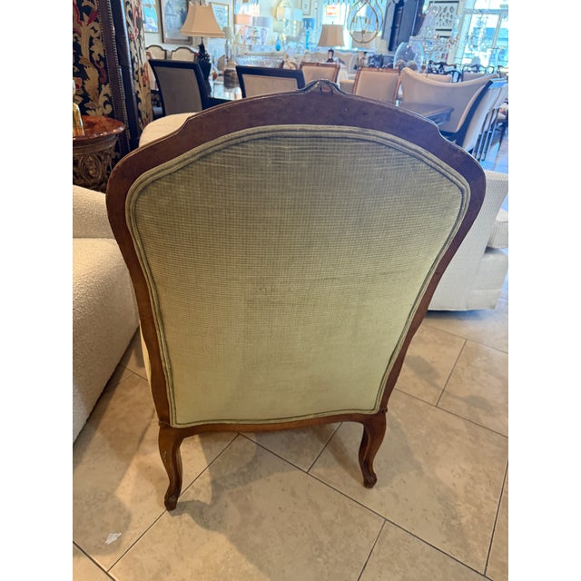 Wood Antique French Hand Carved Walnut Bergere Chair For Sale - Image 7 of 12