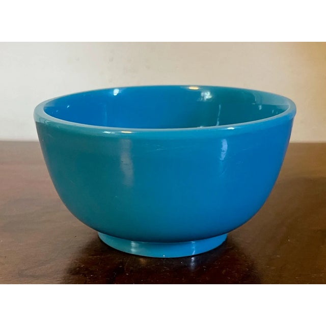 Antique 19th Century Bright Peacock Blue Peking Glass Footed Bowl For Sale - Image 13 of 13